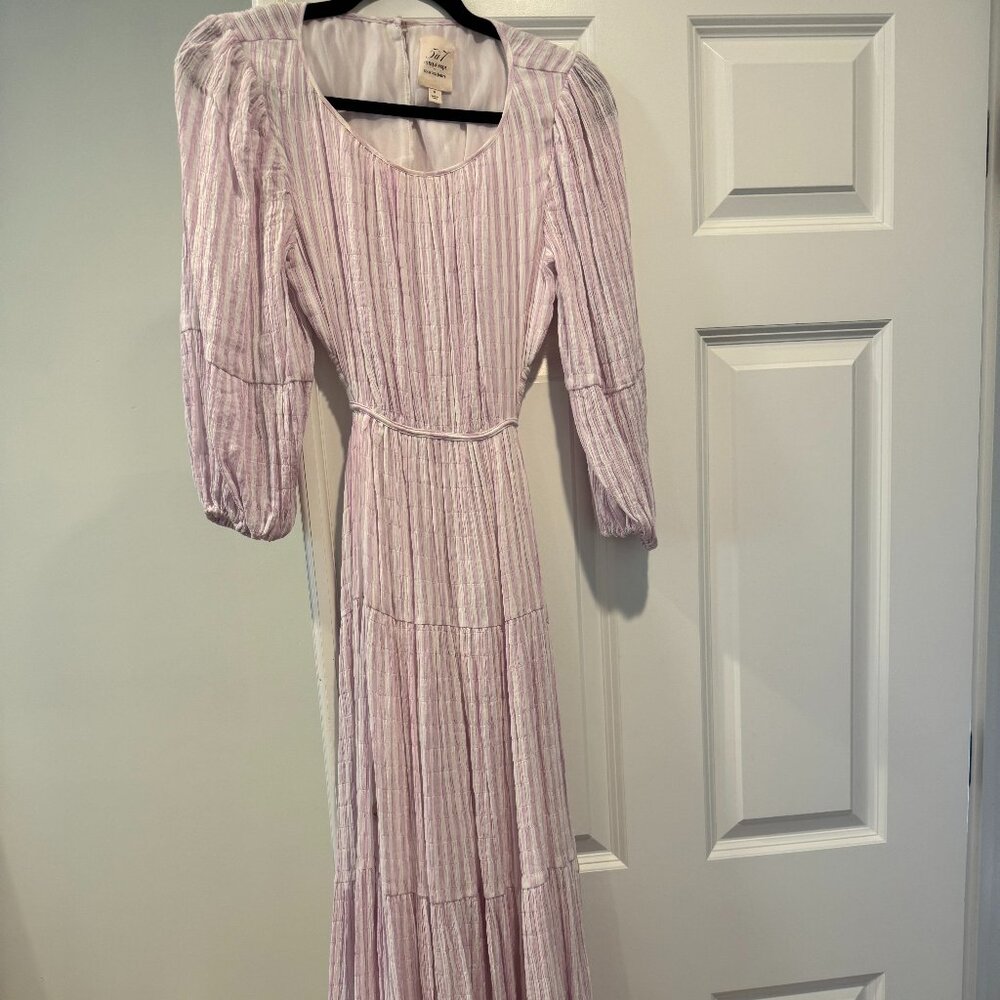 Cinq a Sept Lyle Lavender and White Maxi dress